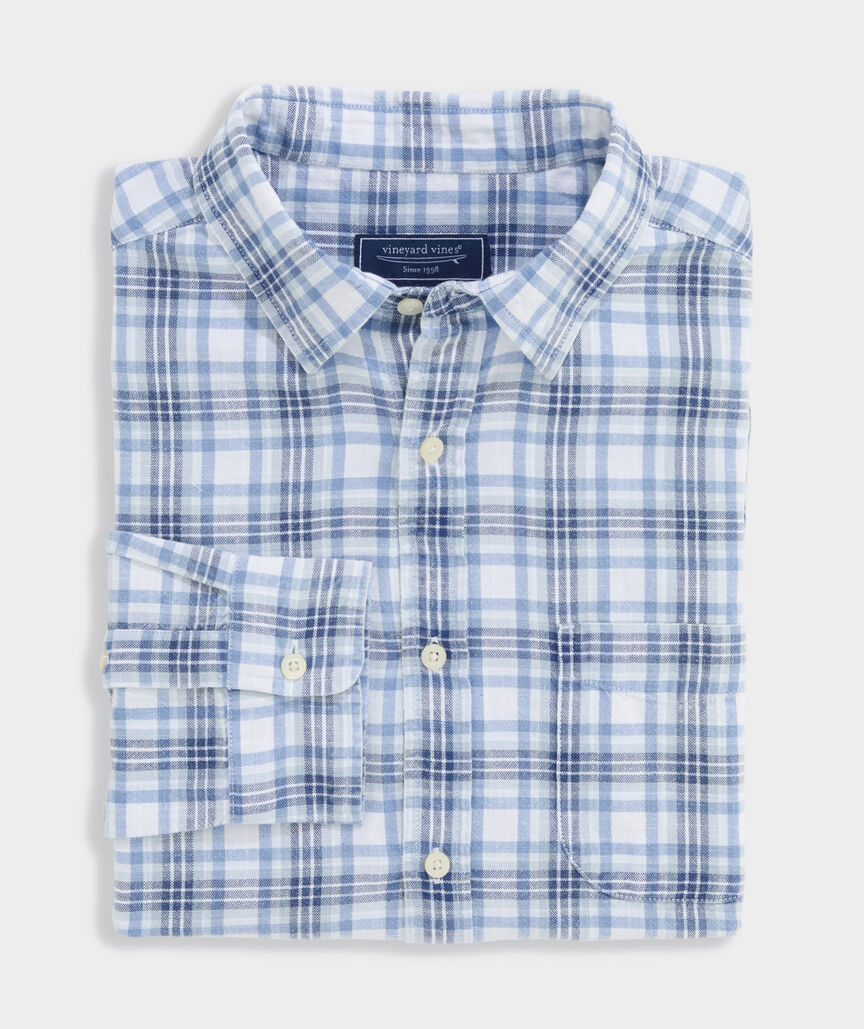 Sandstone Plaid Island Cotton Shirt