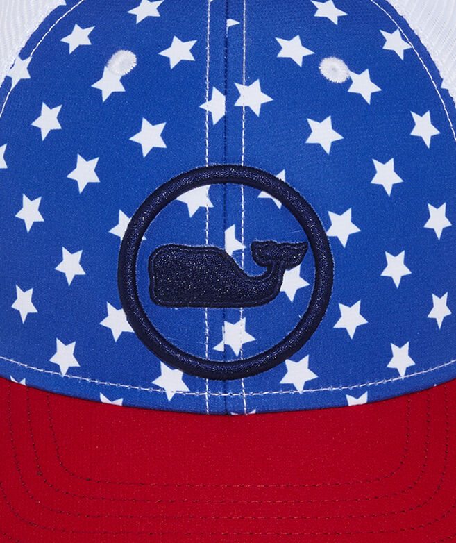 Stars & Stripes Whale Dot Performance Trucker Hat