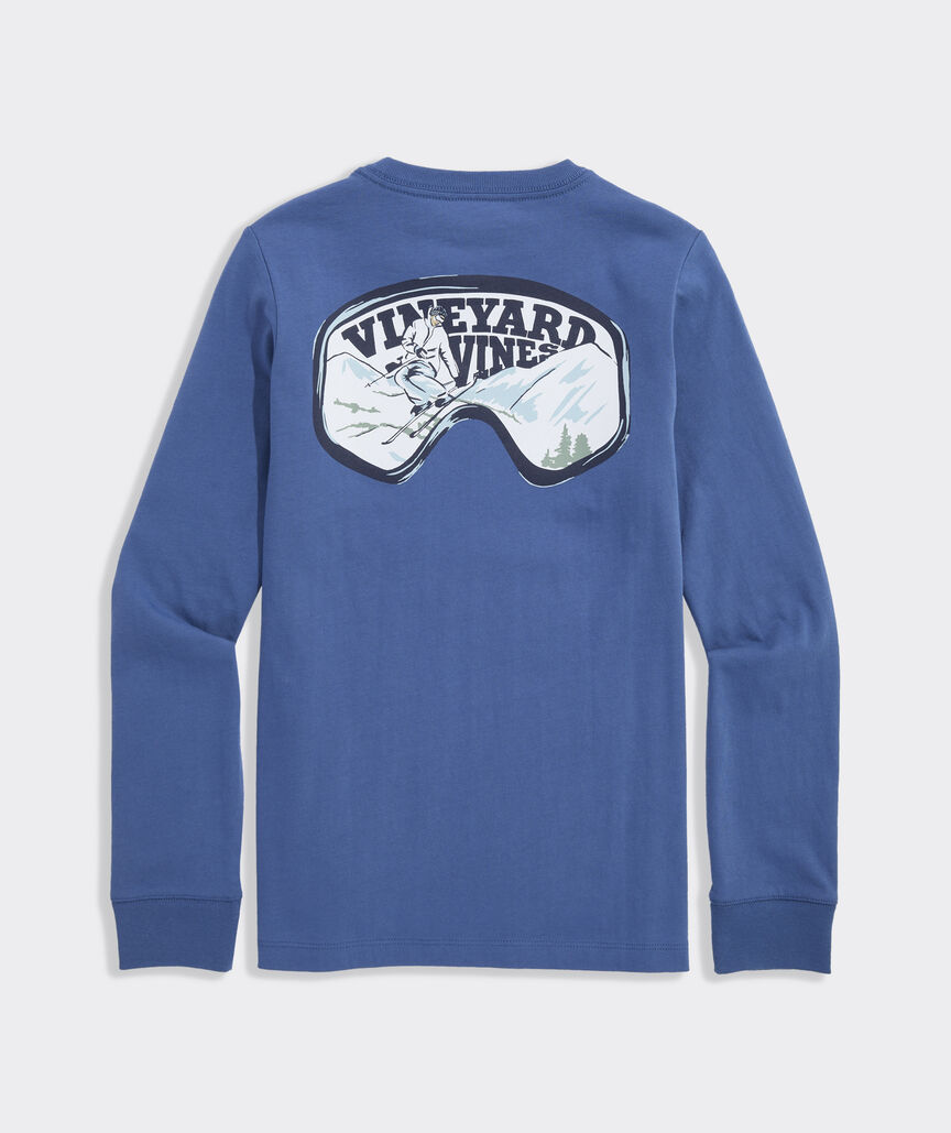 Boys' Painted Ski Goggles Long-Sleeve Pocket Tee
