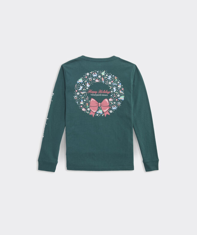 Boys' Icon Wreath Glow-In-The-Dark Long-Sleeve Pocket Tee
