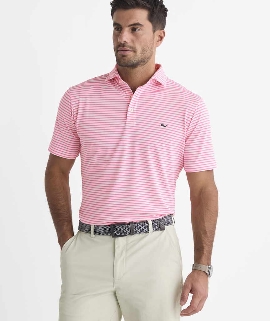 Performance Pique Striped Sankaty Polo