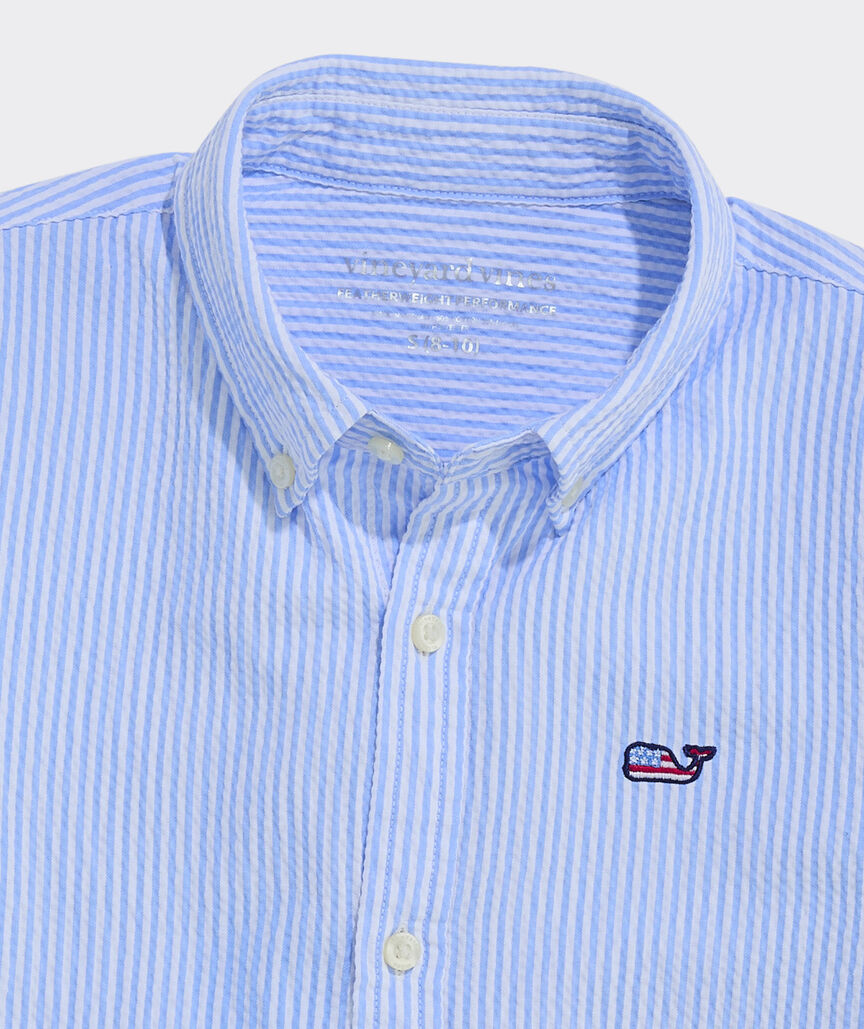 Boys' Performance Star Spangled Seersucker Featherweight Shirt