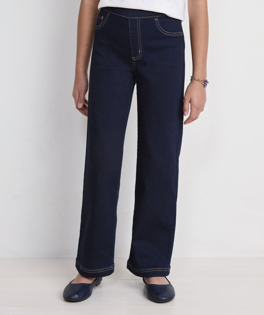 Girls' Wide-Leg Stretch Jeans