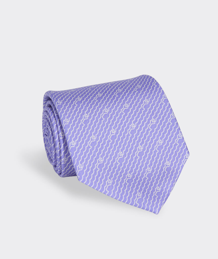 Whale Wave Silk Tie