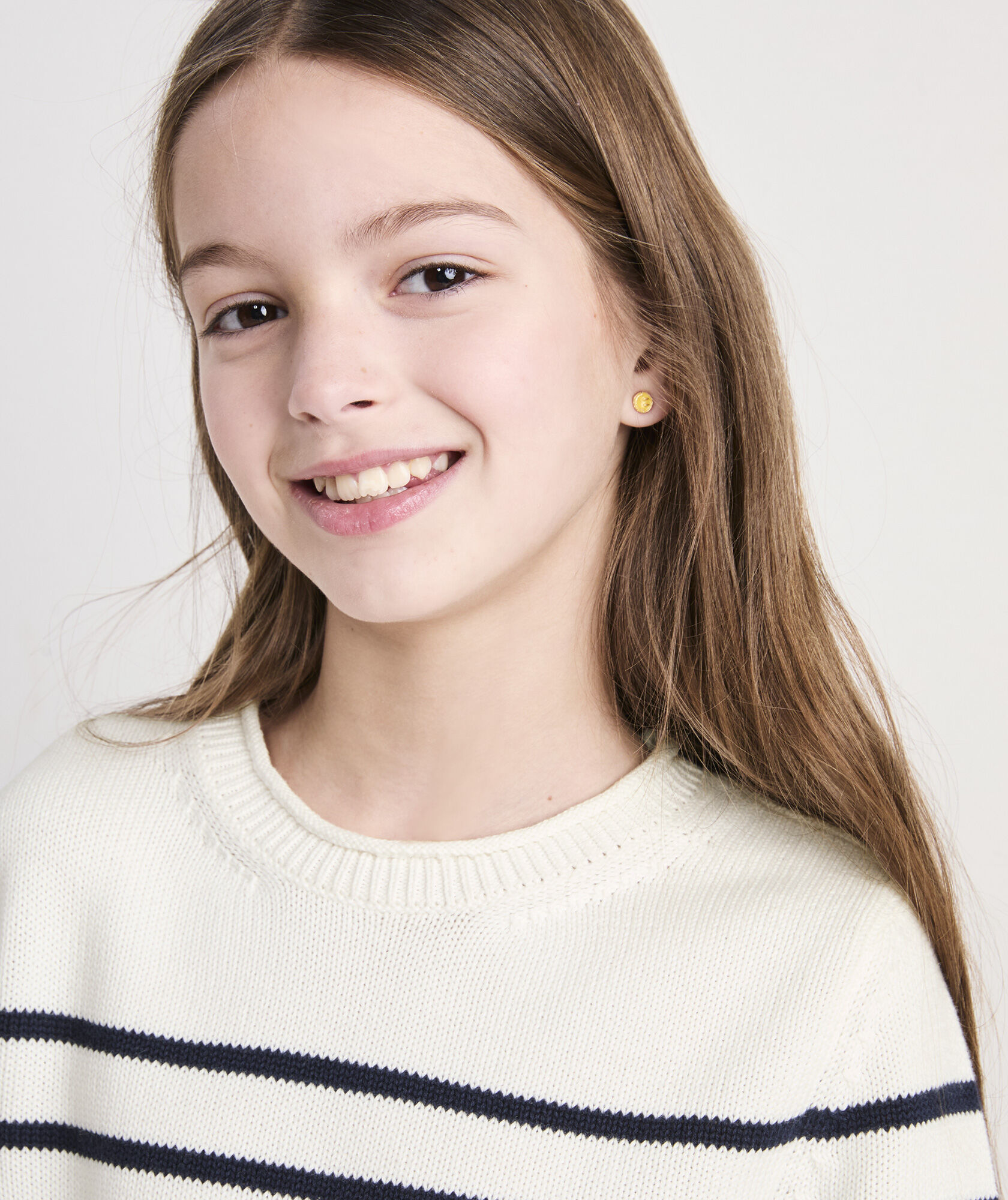 Girls’ Breton Stripe Rollneck Sweater
