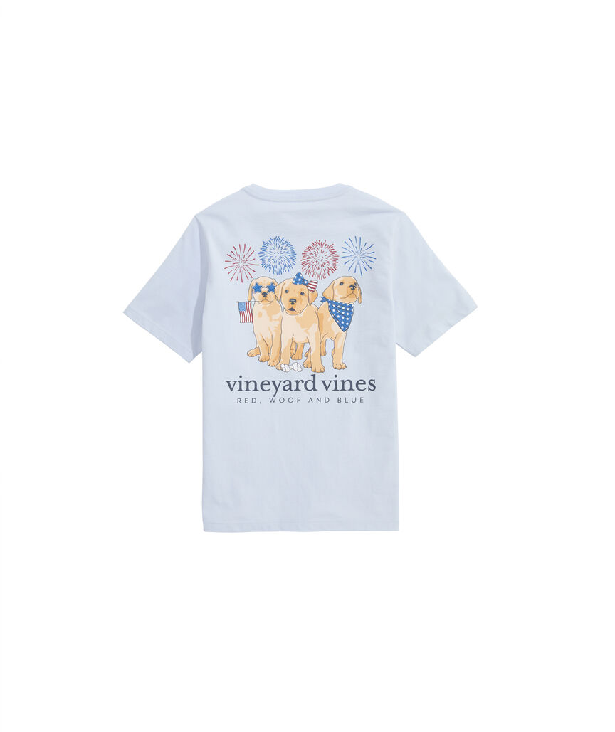OUTLET Girls' Fourth of July Puppies Short-Sleeve Pocket Tee