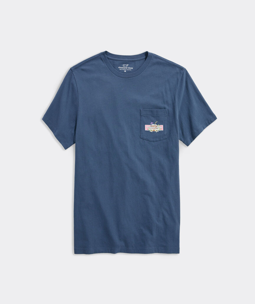 Tropical Paradise Logo Box Short-Sleeve Pocket Tee
