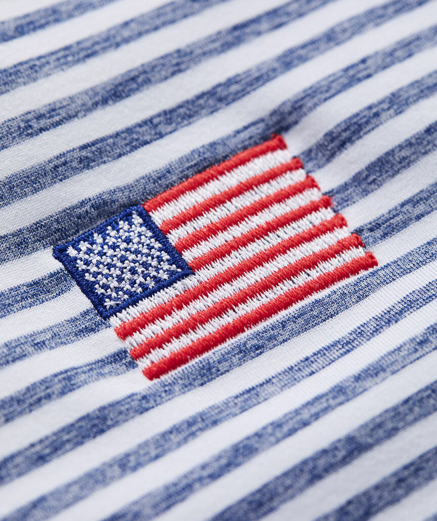 American Flag Performance Winstead Stripe Sankaty Polo