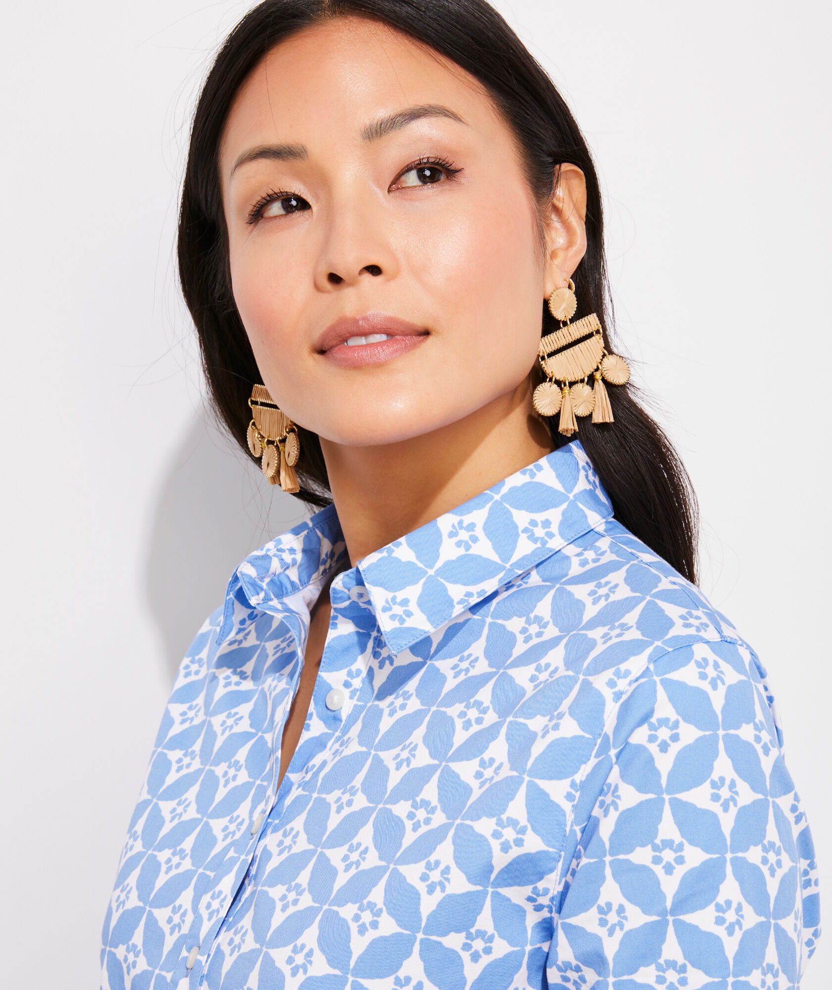 Shop Resort Raffia Earrings at vineyard vines