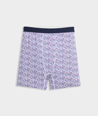 Vineyard Vines Boys' Stretch Cotton Boxer Briefs (Beach Day - White) (Size: M)