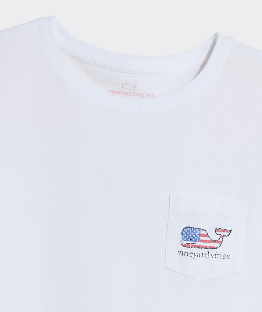 Women's Flag Whale Long-Sleeve Pocket Tee