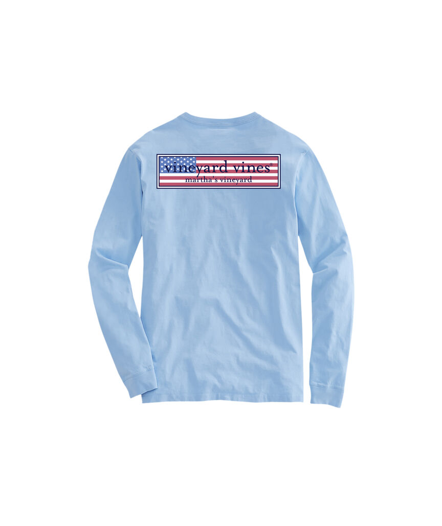 OUTLET Classic USA Logo Box Long-Sleeve Pocket Tee