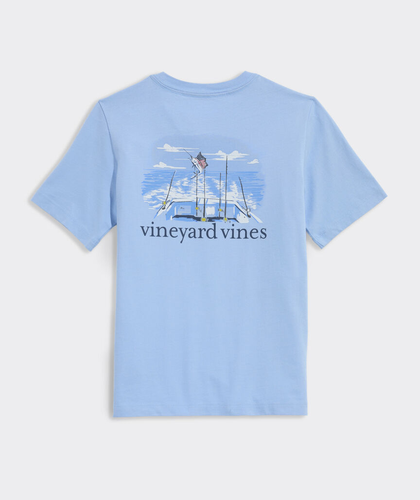 Boys' USA Marlin Fishing Short-Sleeve Pocket Tee