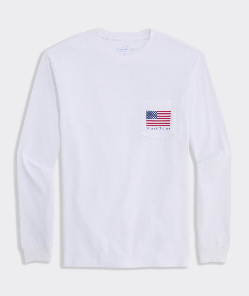 Beer Pong Flag Long-Sleeve Pocket Tee