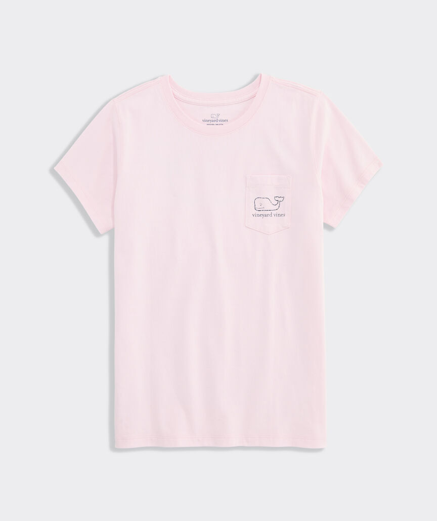 Girls' Garment-Dyed Vintage Whale Short-Sleeve Pocket Tee