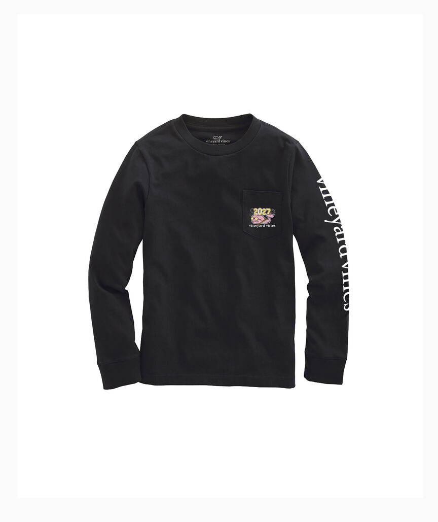 OUTLET Boys' New Year's Eve 2027 Whale Long-Sleeve Pocket Tee