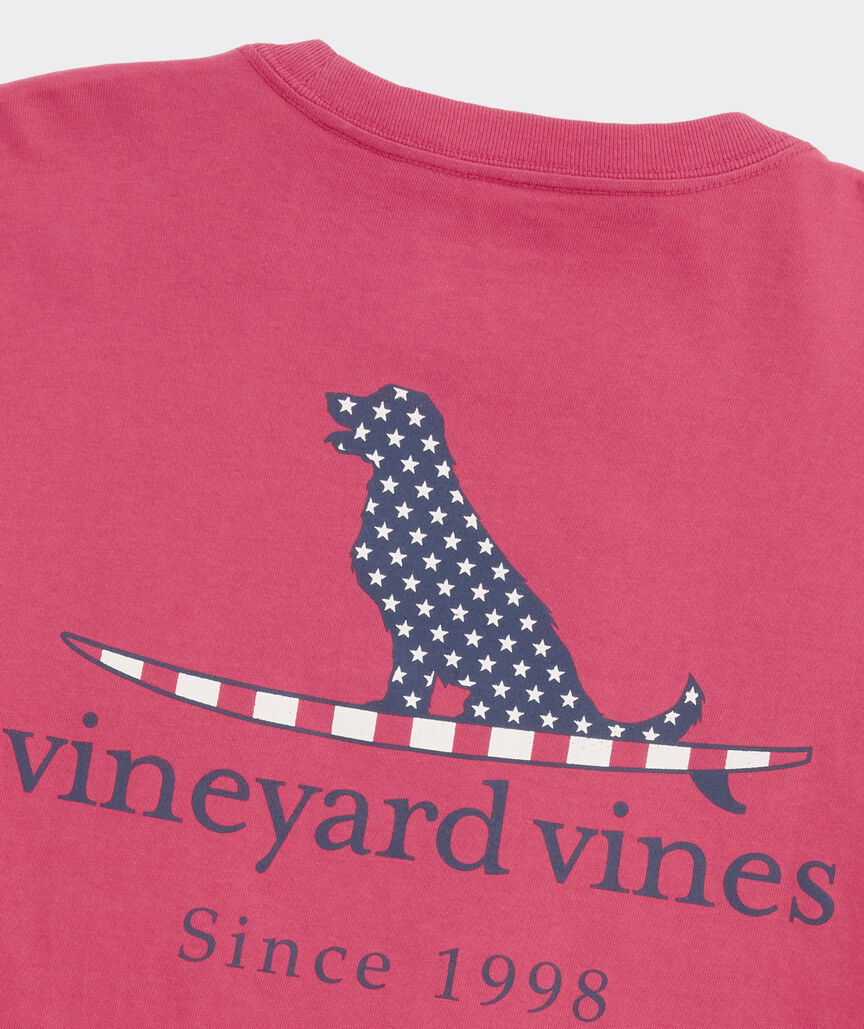 Flag Dog Surfboard Short-Sleeve Pocket Tee