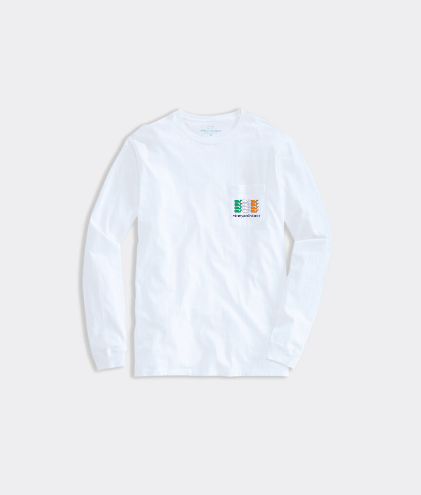 Adult Irish Whales Flag Long-Sleeve Pocket Tee