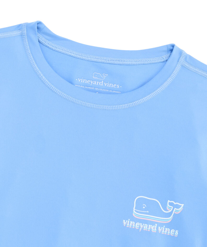 OUTLET Long-Sleeve Stacked Whale Swimshirt