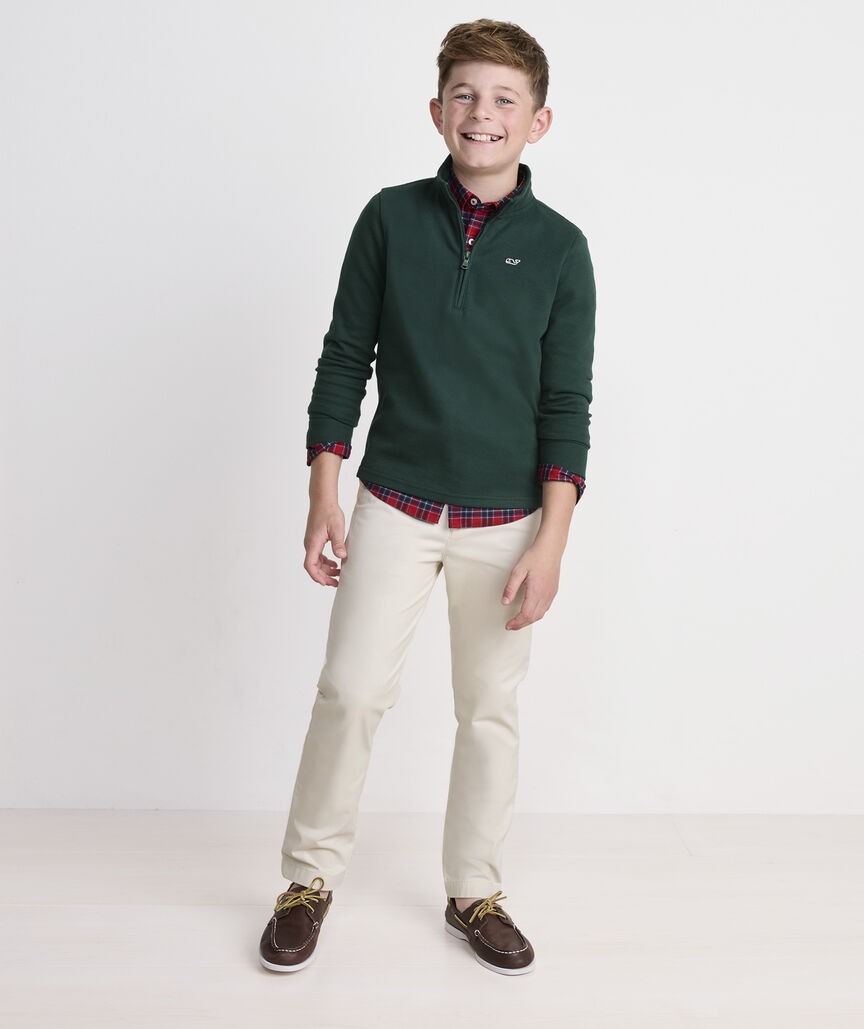 Boys' Plaid Collar Saltwater Quarter-Zip