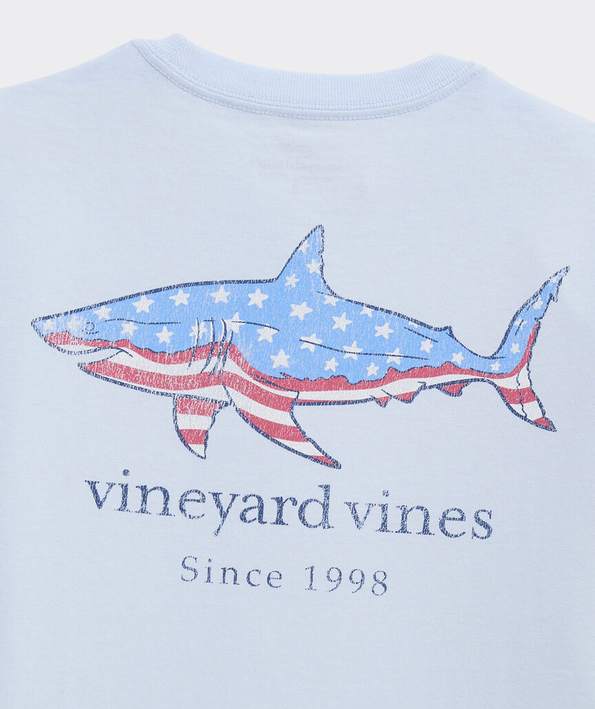 Boys' Flag Shark Short-Sleeve Pocket Tee