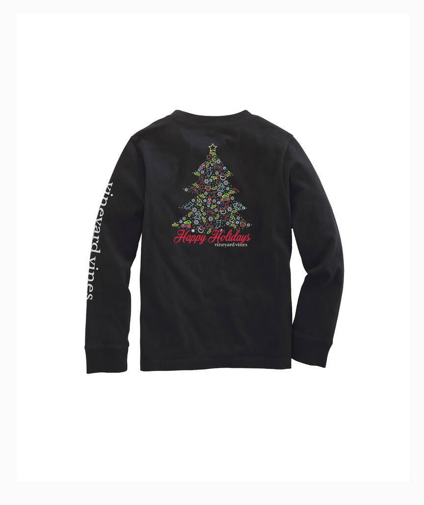 OUTLET Kids' Christmas Good Vibes Long-Sleeve Pocket Tee