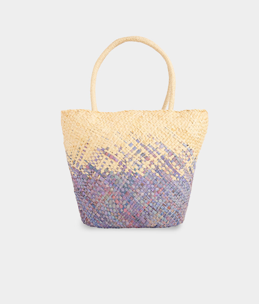Ombre Flecked Straw Tote