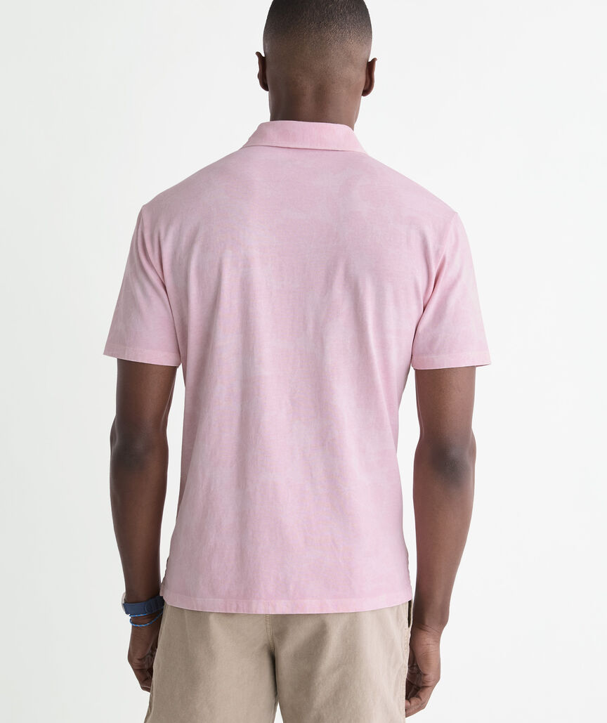 Surf Hibiscus Print Polo