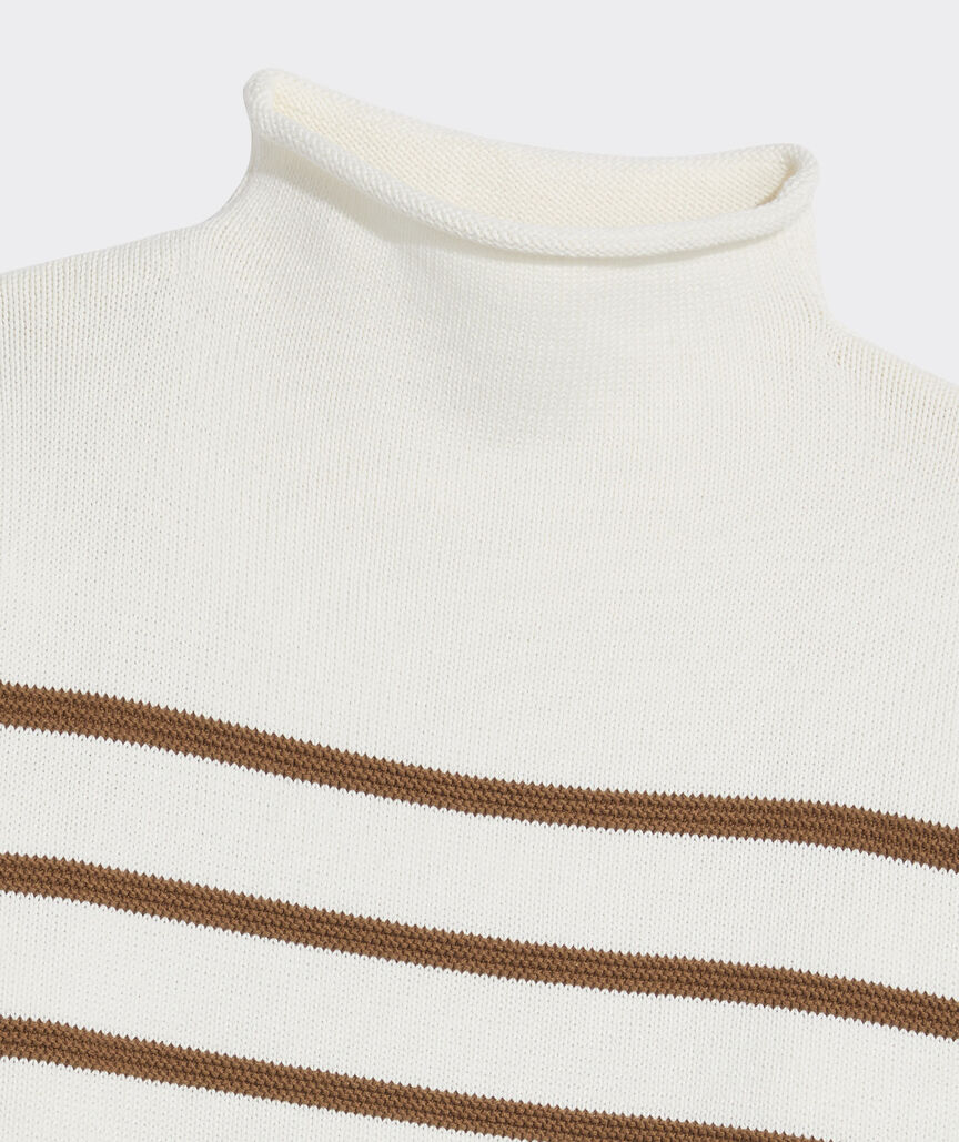 Katie Cotton Mockneck Stripe Sweater