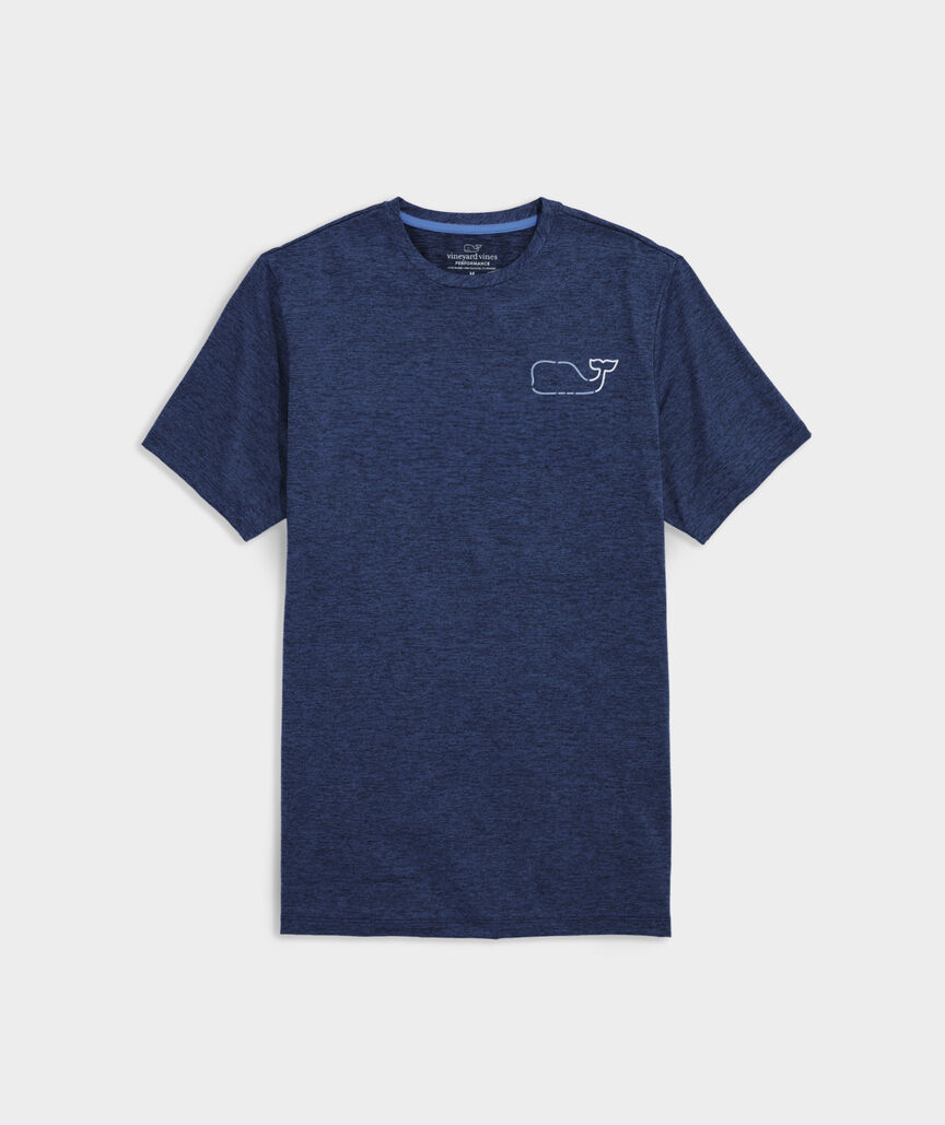 On-The-Go Whale Outline Short-Sleeve Harbor Performance Tee