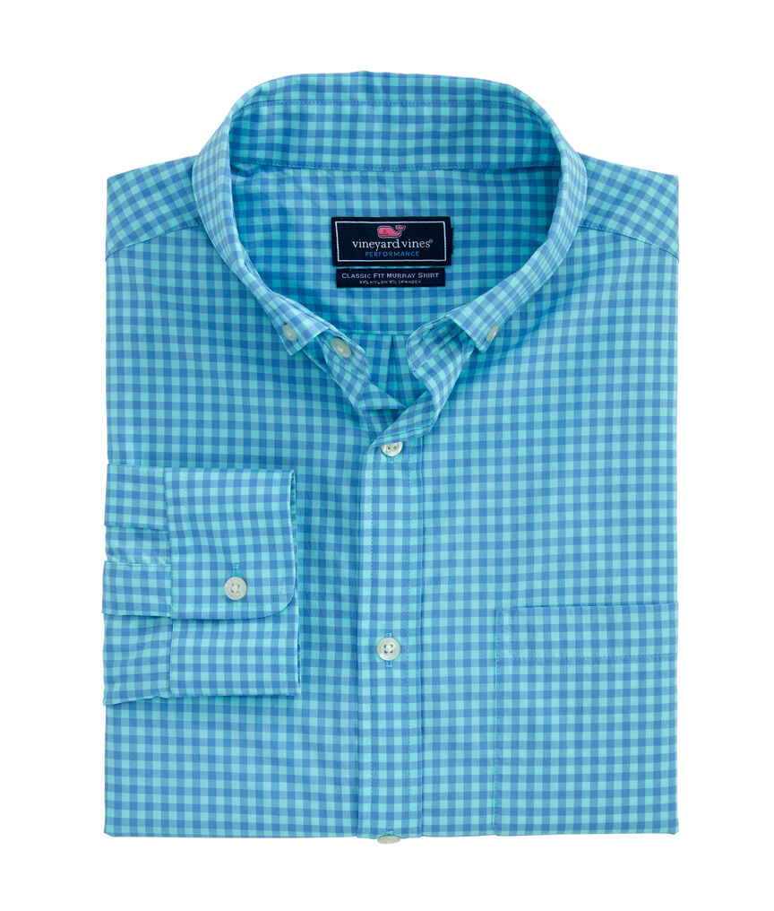 Classic Fit Color-To-Color Gingham On-The-Go Performance Murray Shirt