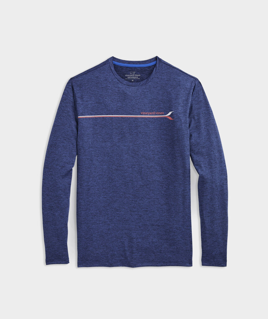 Whale Tail Line Long-Sleeve Harbor Performance Tee