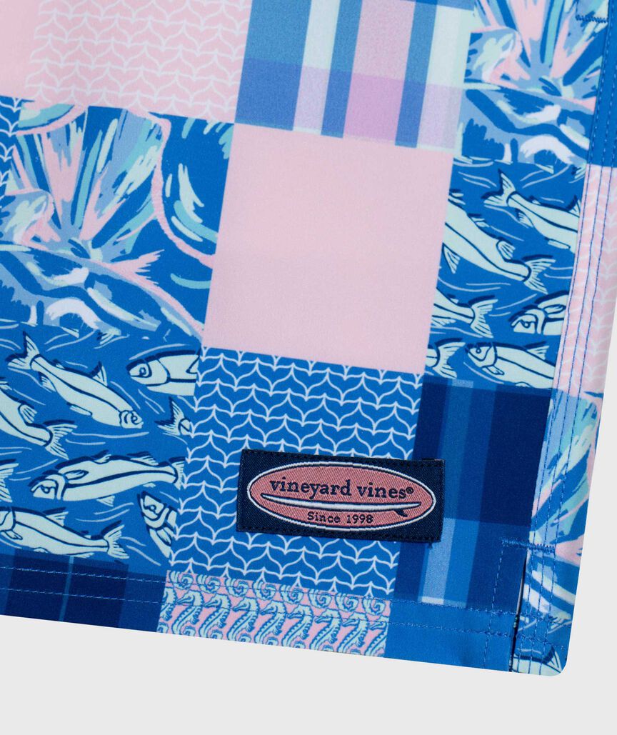 OUTLET 7 Inch Patchwork Chappy Swim Trunks
