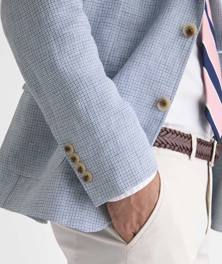 Blue Lagoon Tattersall Linen Vos Sport Coat