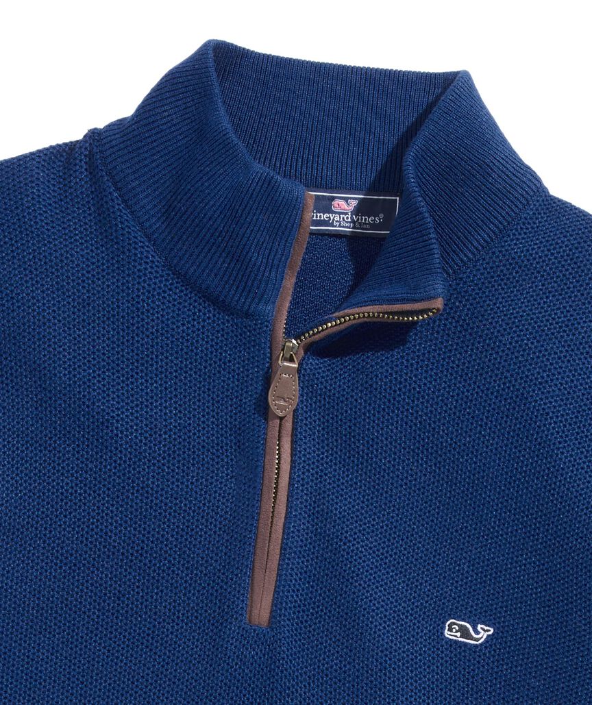 OUTLET Honeycomb Quarter-Zip Sweater