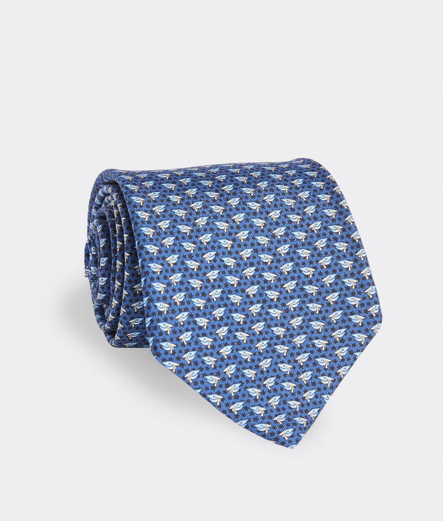 Grad Caps Extra Long Printed Tie