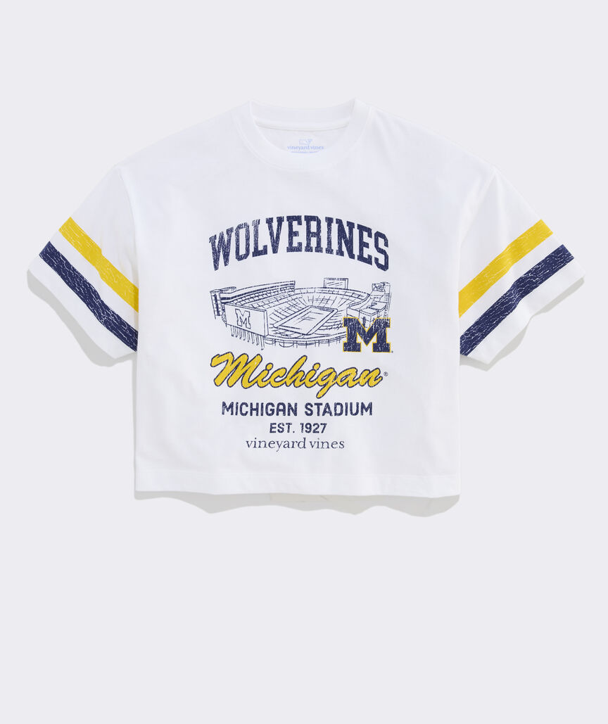 Women's University of Michigan Short-Sleeve Varsity Boxy Tee