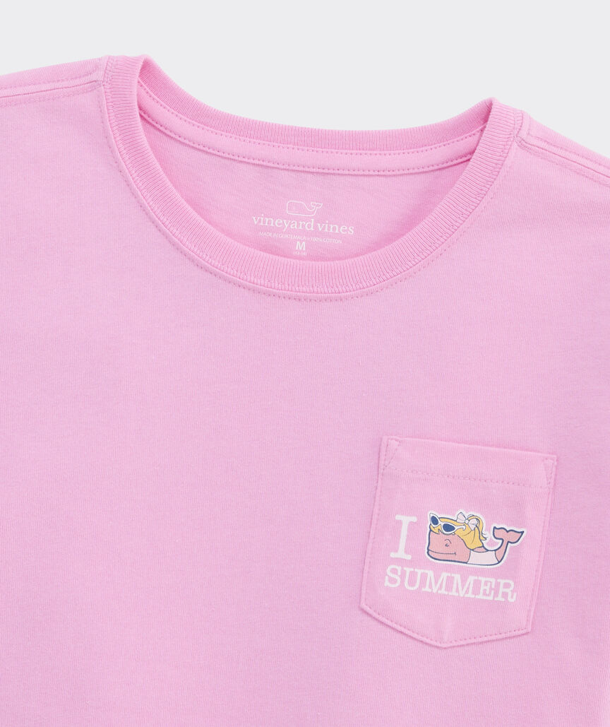 Girls' I Whale Summer Short-Sleeve Pocket Tee