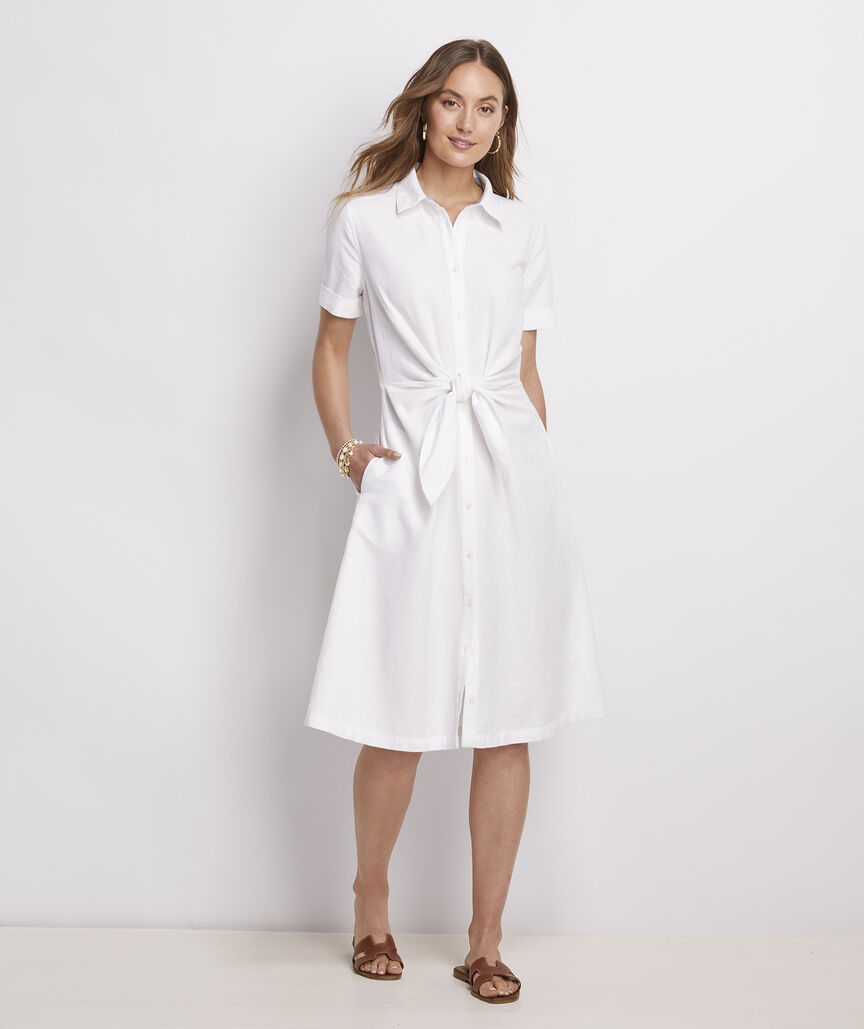 Westerly Tie-Front Linen Dress