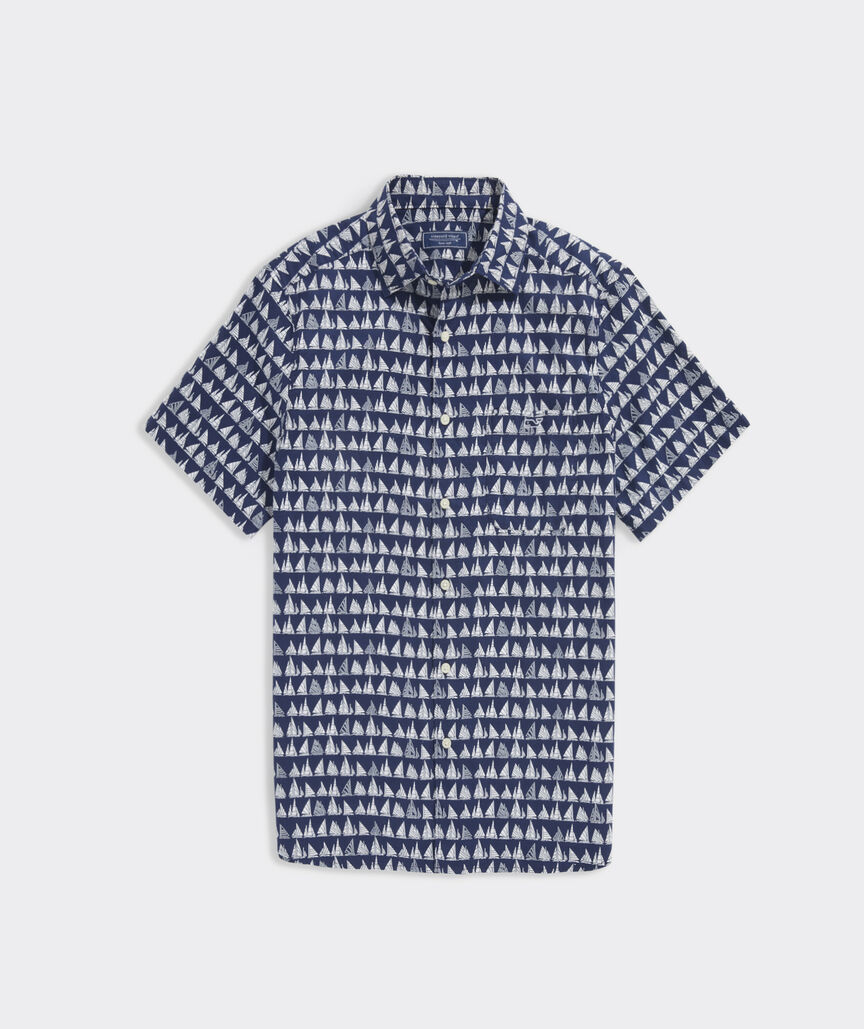Cotton Short-Sleeve Boat Parade Shirt