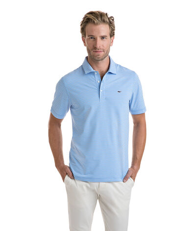 Vineyard Vines Winstead Stripe Sankaty Polo Shirt (Blue) (Size: Medium)