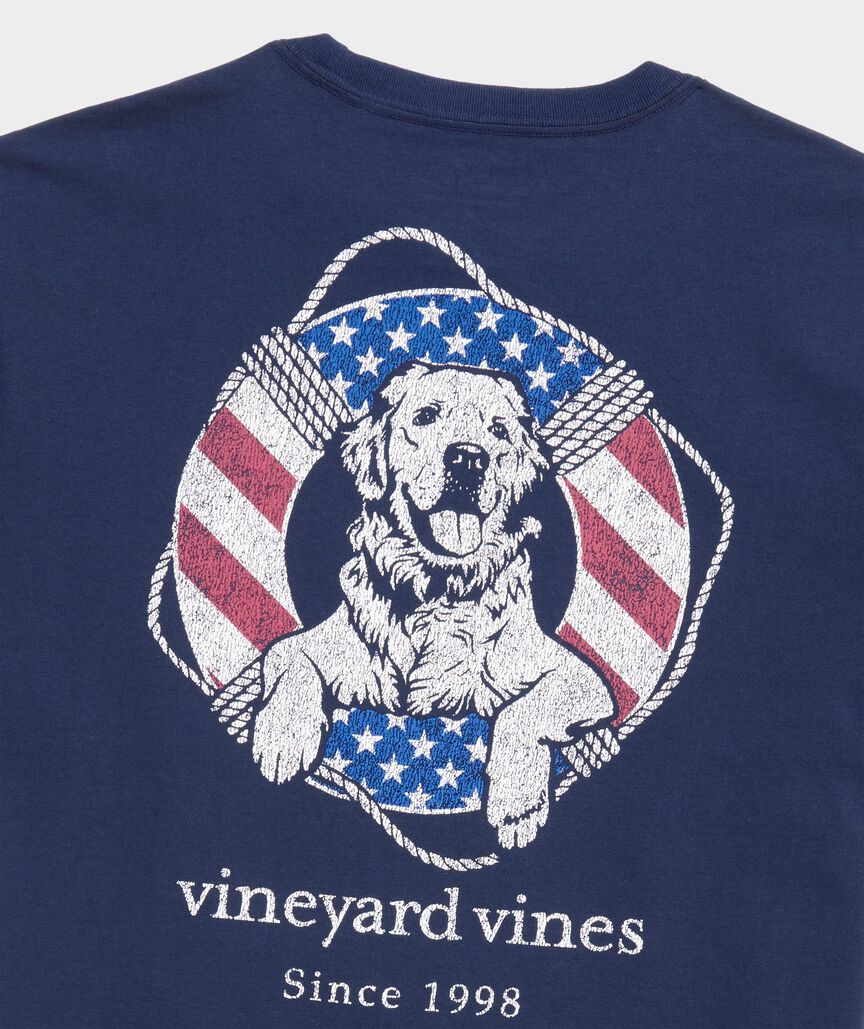 USA Dog Life Ring Short-Sleeve Pocket Tee