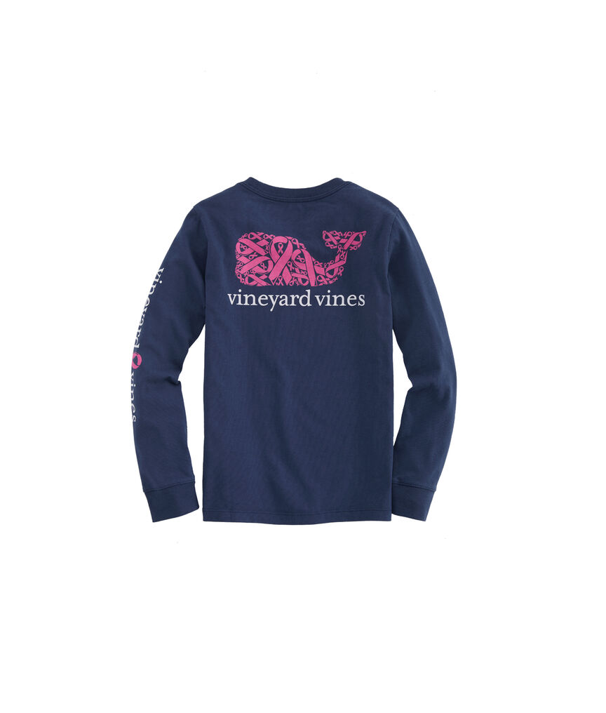Boys 2019 Breast Cancer Awareness Ribbons Long-Sleeve Pocket T-Shirt