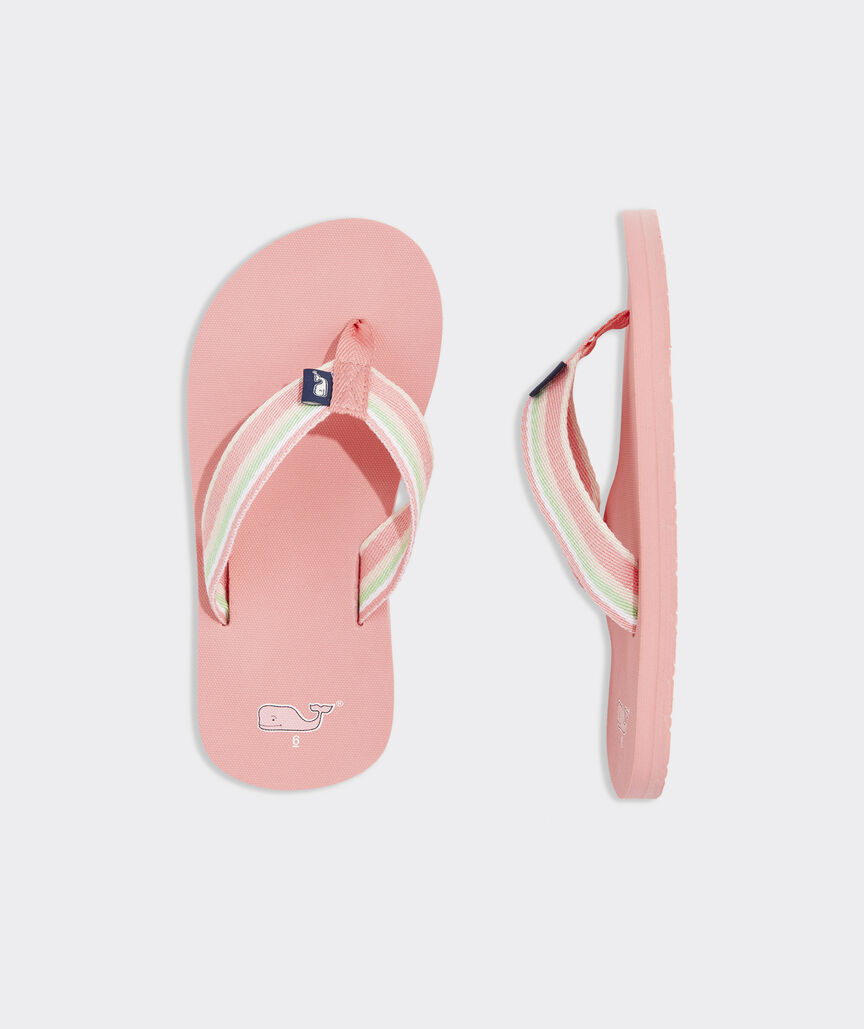 Girls' Striped Flip Flops