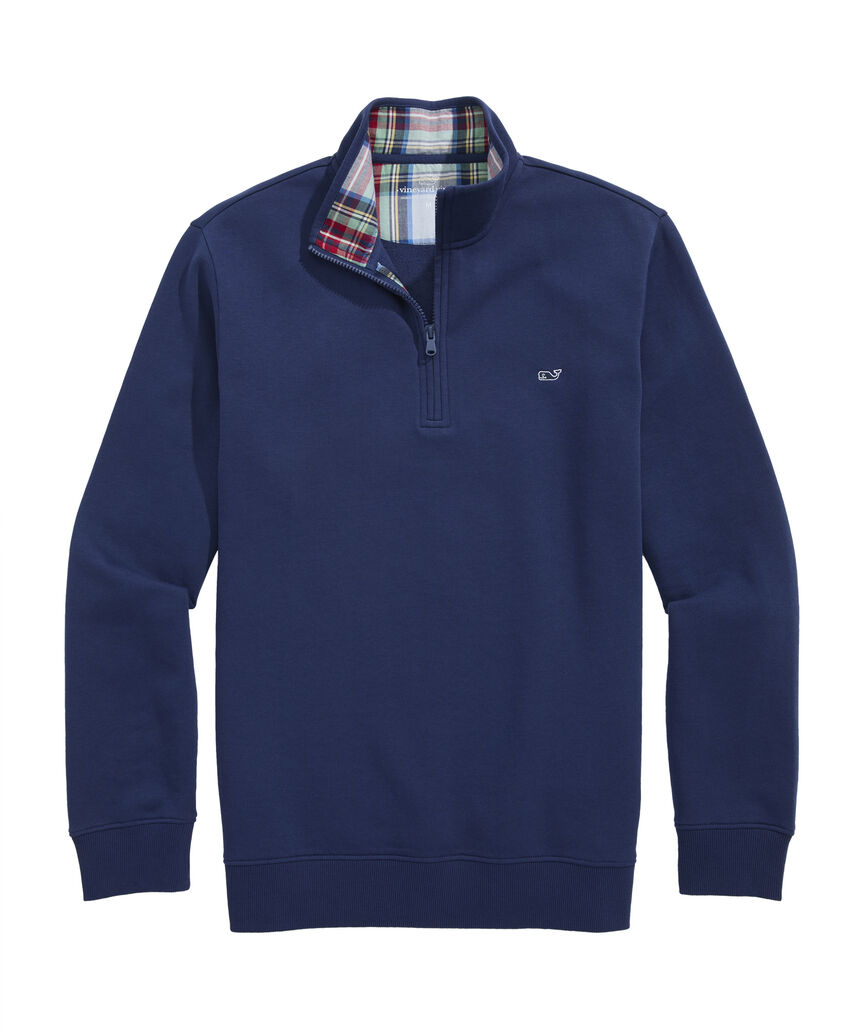 OUTLET Plaid Brushed Terry Quarter-Zip