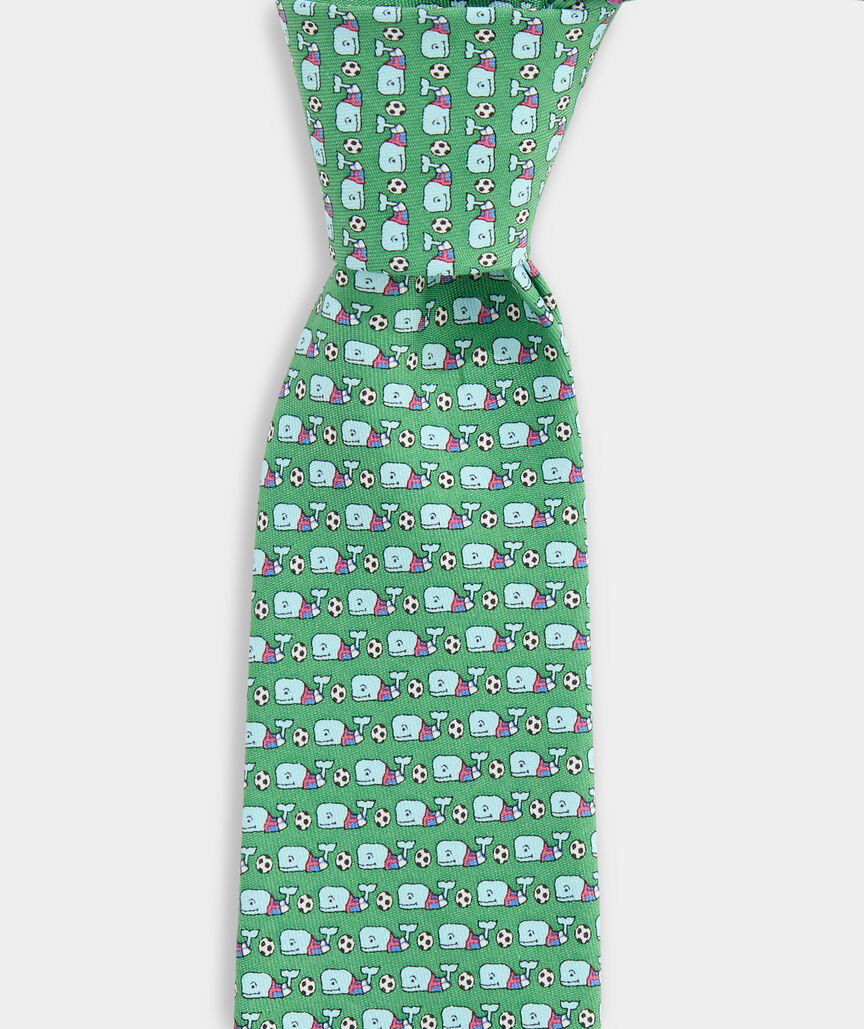 Boys' Soccer Player Whale Silk Tie