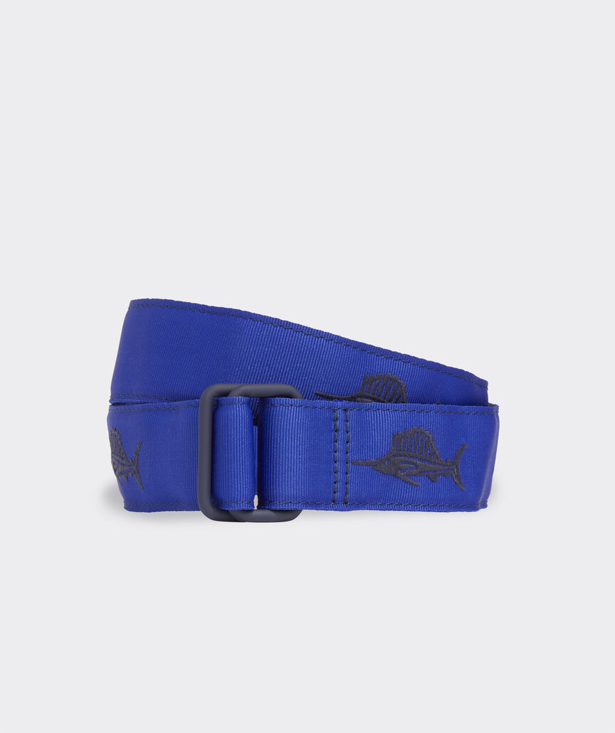 Marlin Embroidered D-Ring Belt