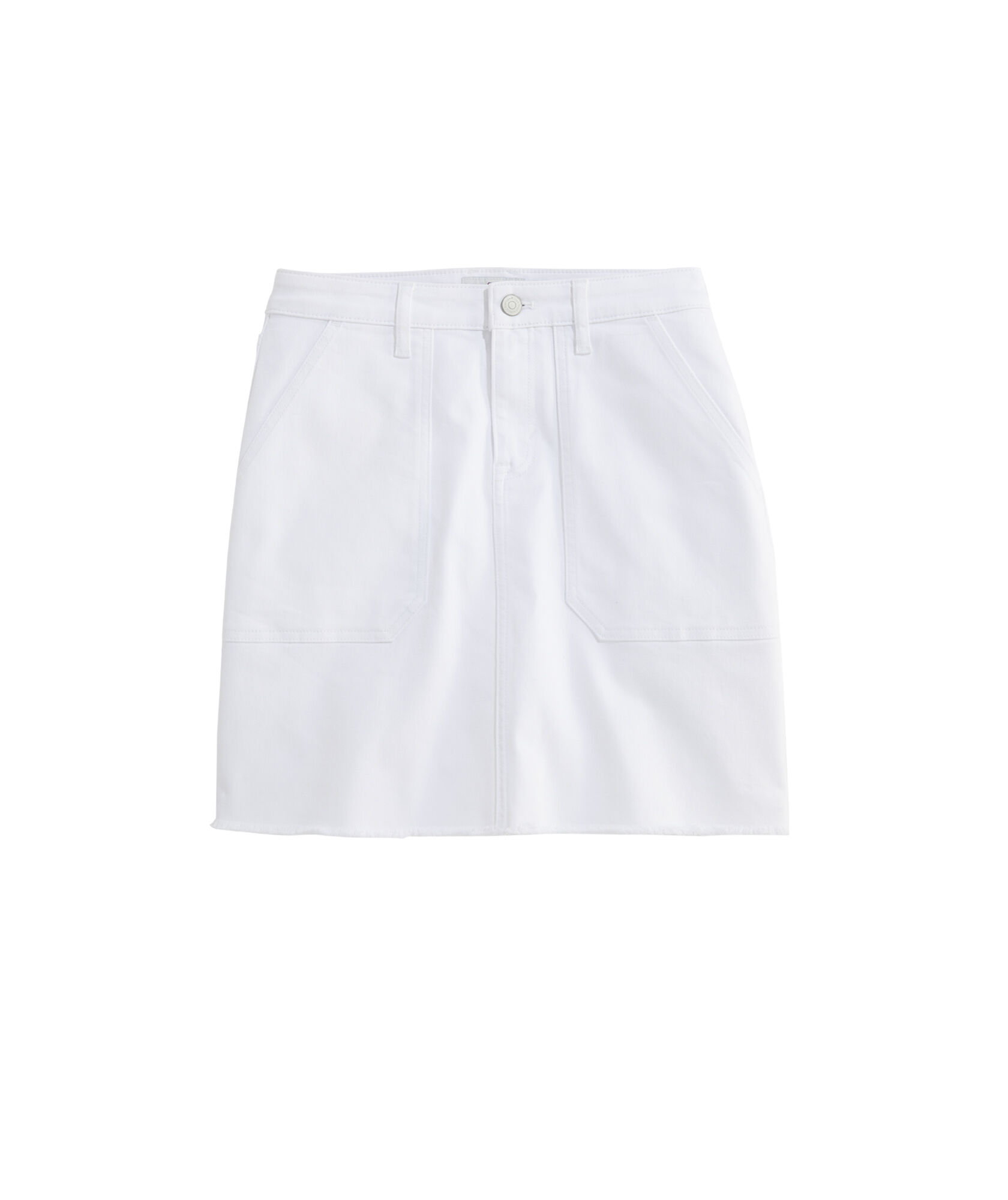 OUTLET Patch Pocket White Denim Skirt