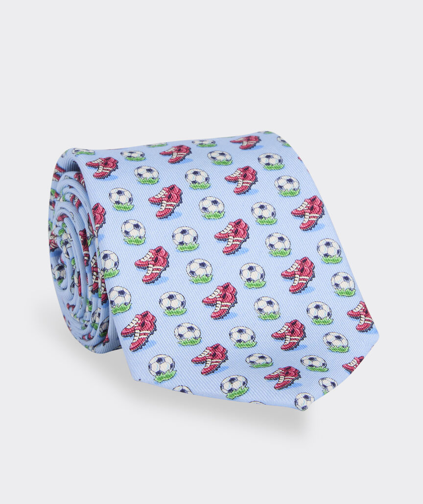 Boys' Soccer Ball & Cleats Silk Tie