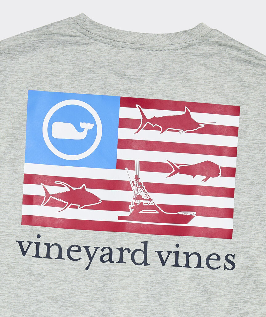 Performance Fishing Silhouettes US Flag Short-Sleeve Harbor Tee